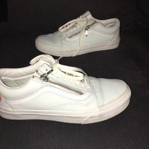 Light blue/aqua green vans.